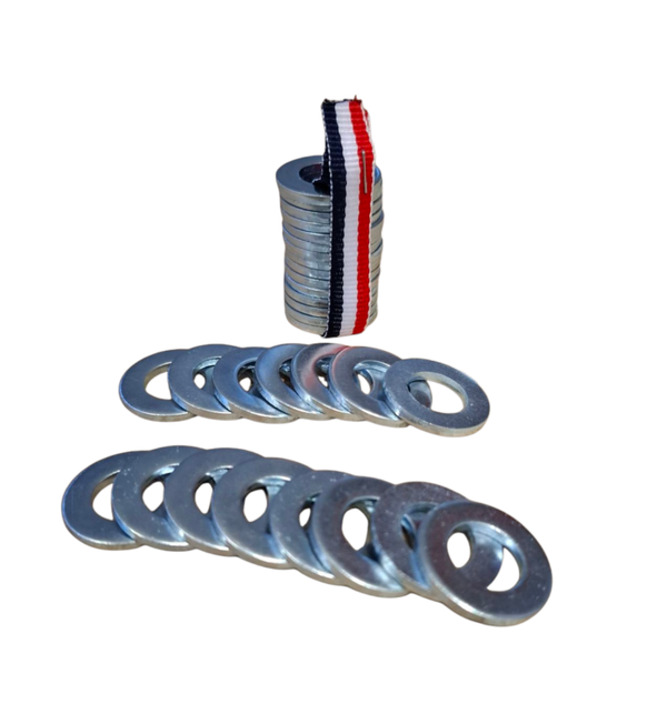 Lot de 30 jetons en acier zingué