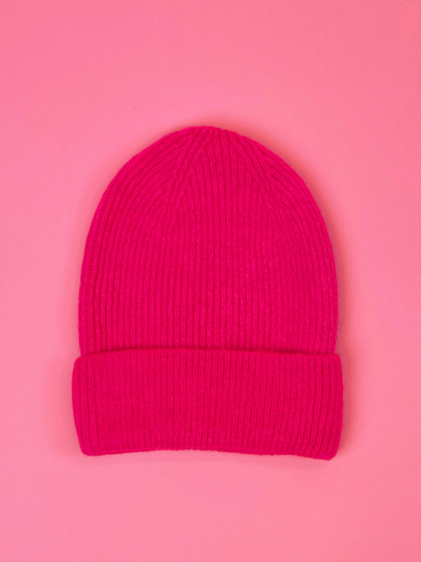 Beanie 'WOW' Neon Roze
