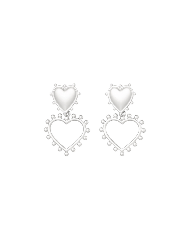 Oorbellen 'STOLE MY HEART' Zilver