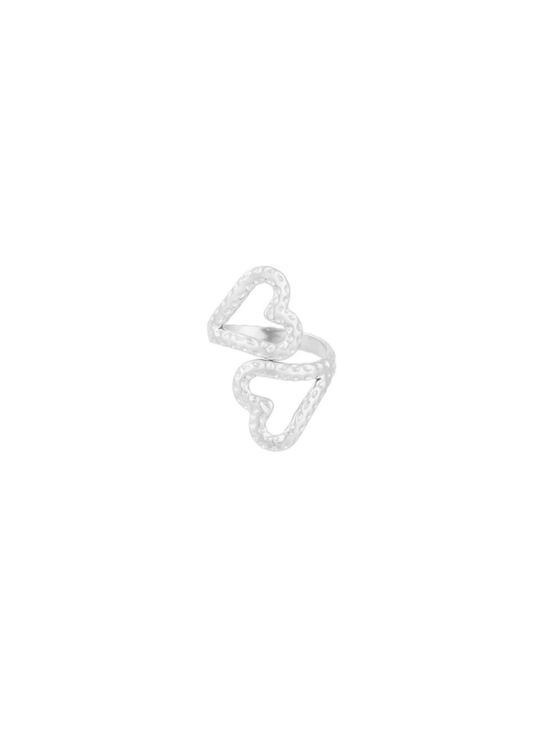 Ring 'DOUBLE HEART' Zilver