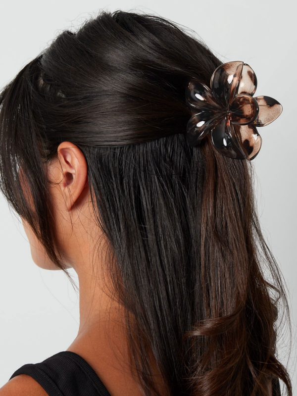 Haarknip 'FLOWER' Brown