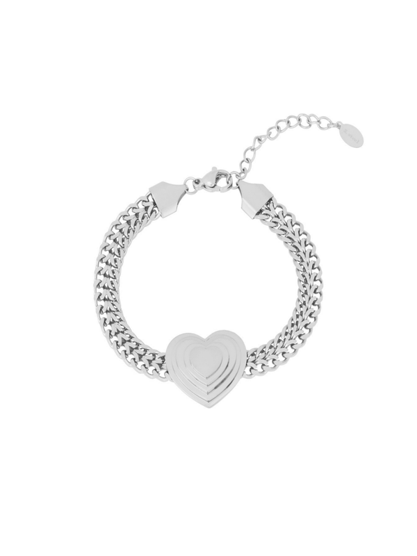 Armband 'BOLD HEART' Zilver