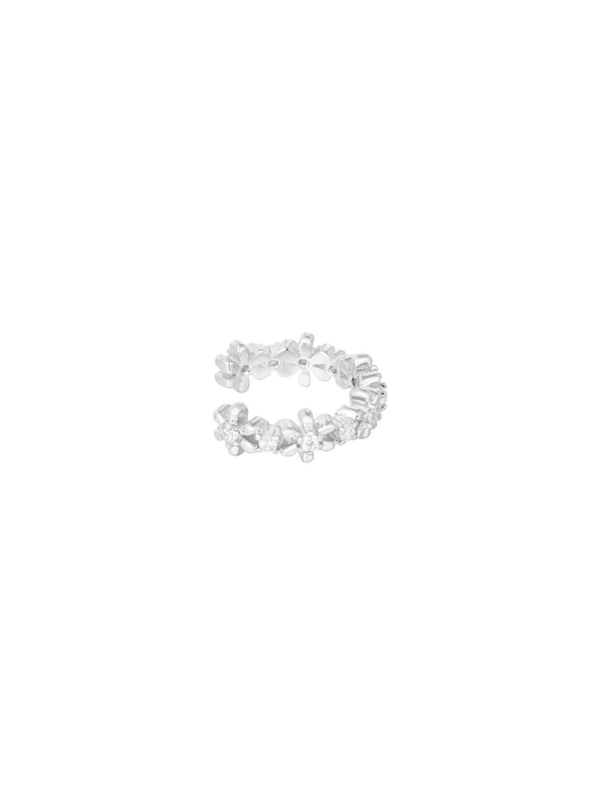 Earcuff 'FLORAL SHINE' Zilver
