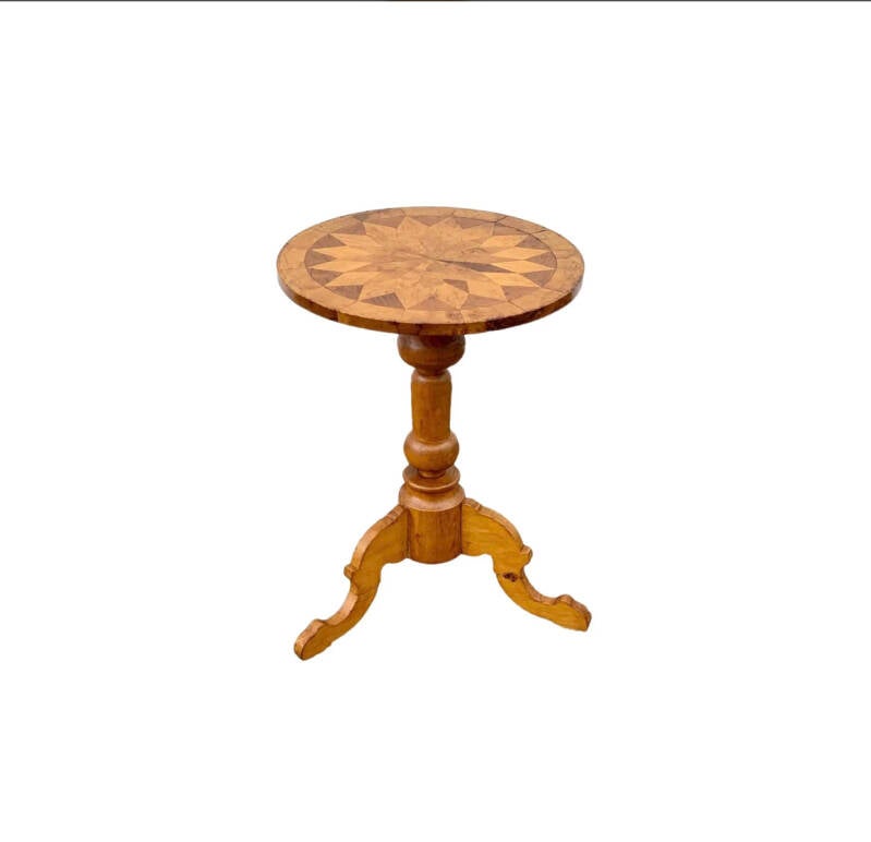 Notenhouten Bijzettafel | Ingelegd Tafelblad 