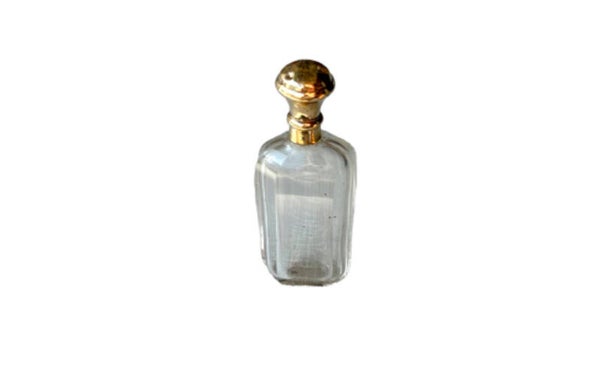 Antiek Parfumflesje Met Gouden Dop | Online-Antiques-Shop