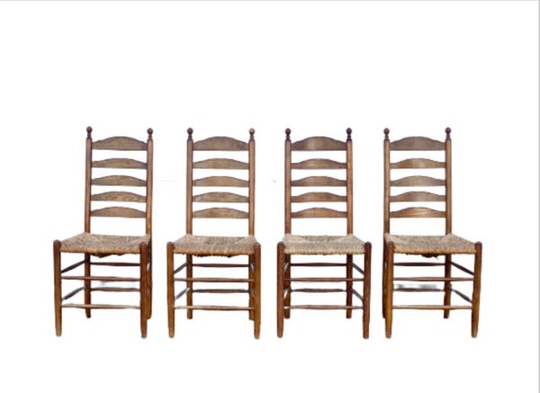 Eikenhouten Eetkamerstoelen Met Rieten Zittingen (4)