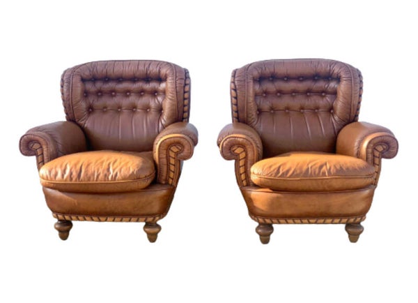 Stel Leren Vintage Fauteuils
