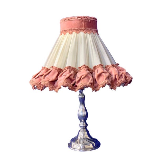 Tafellamp + Klassiek Oud Roze Lampenkap