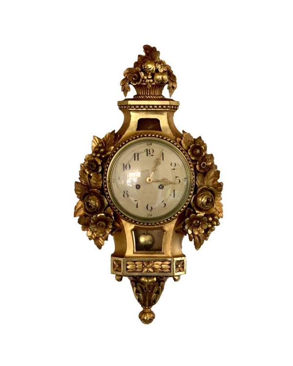 Zweedse Cartel Klok | Goud Vergulde Wandklok