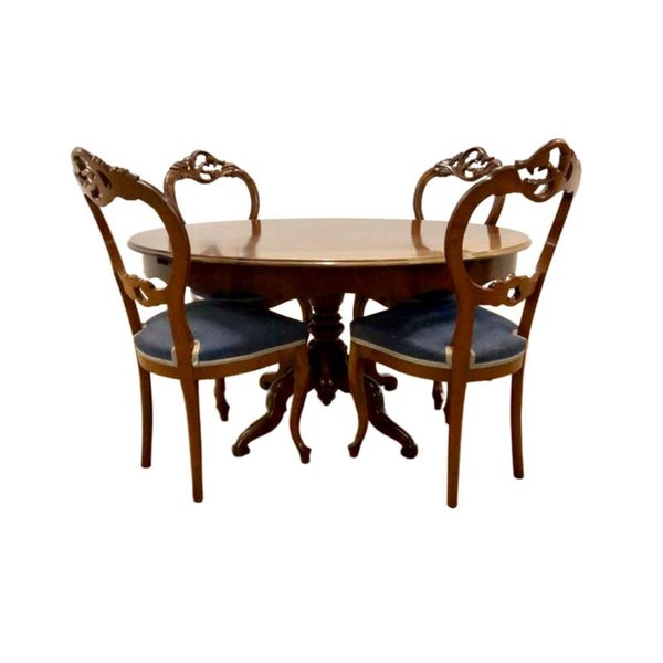 Antiek Mahonie Eetset