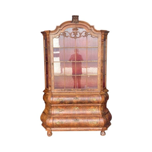 Wortelnoten Houten Vitrinekast