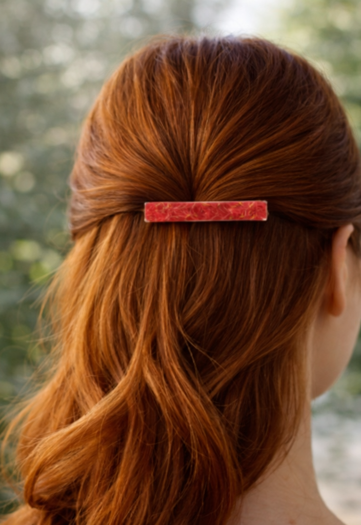 Barrette fine Dandelion Rouge