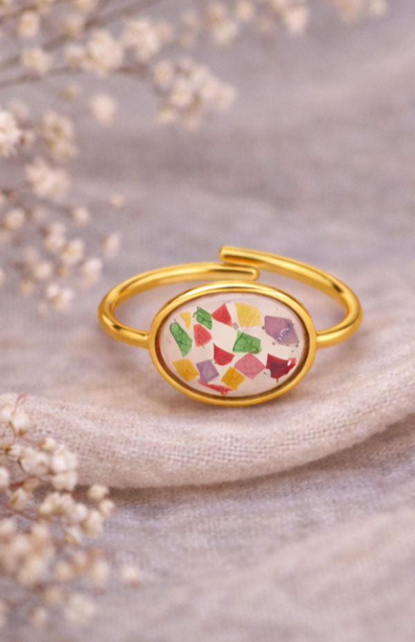 Bague  Confettis ovale
