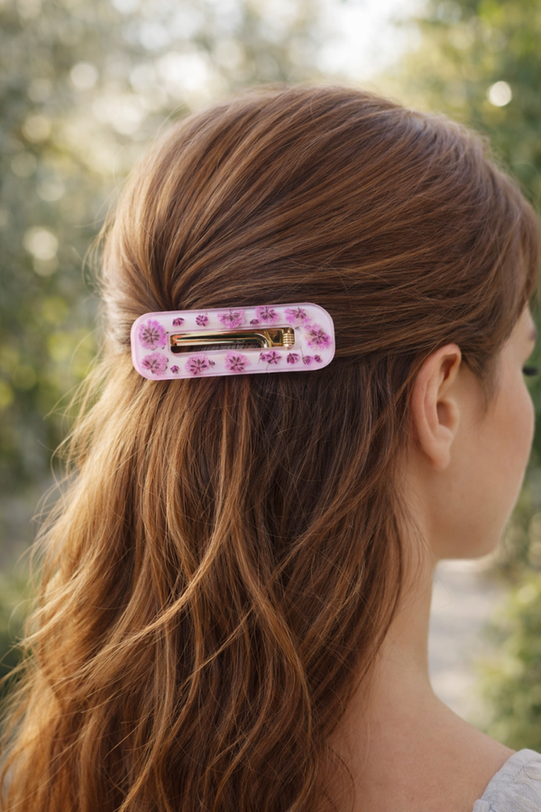 Barrette Gypsophile rose
