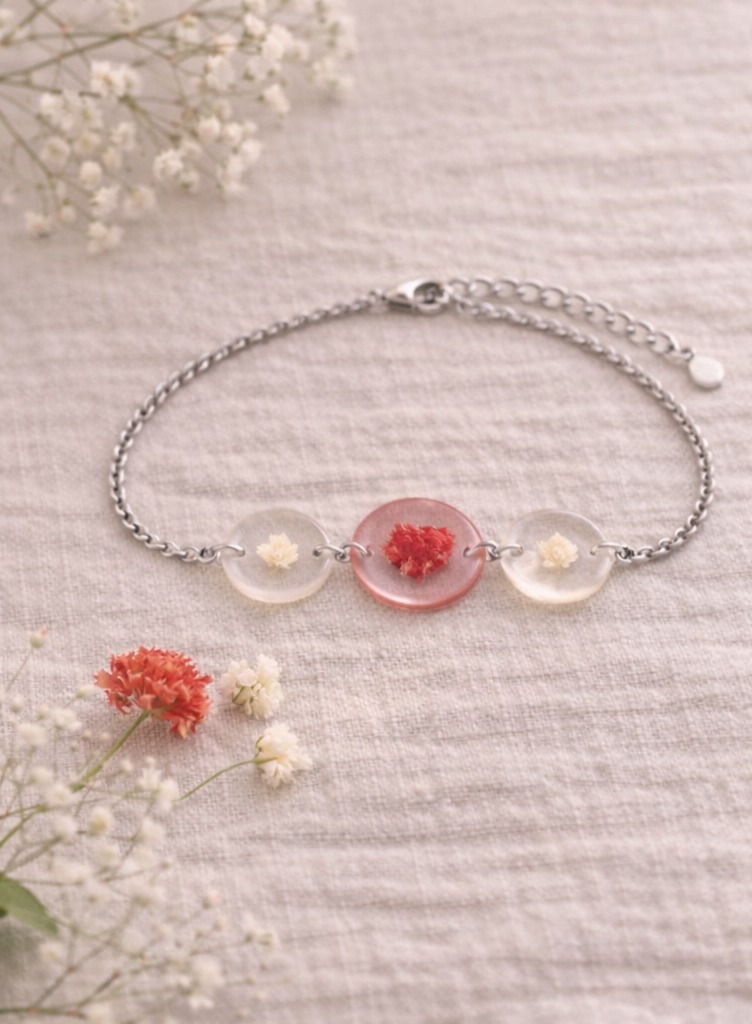 Bracelet Iris trio blanc rouge blanc