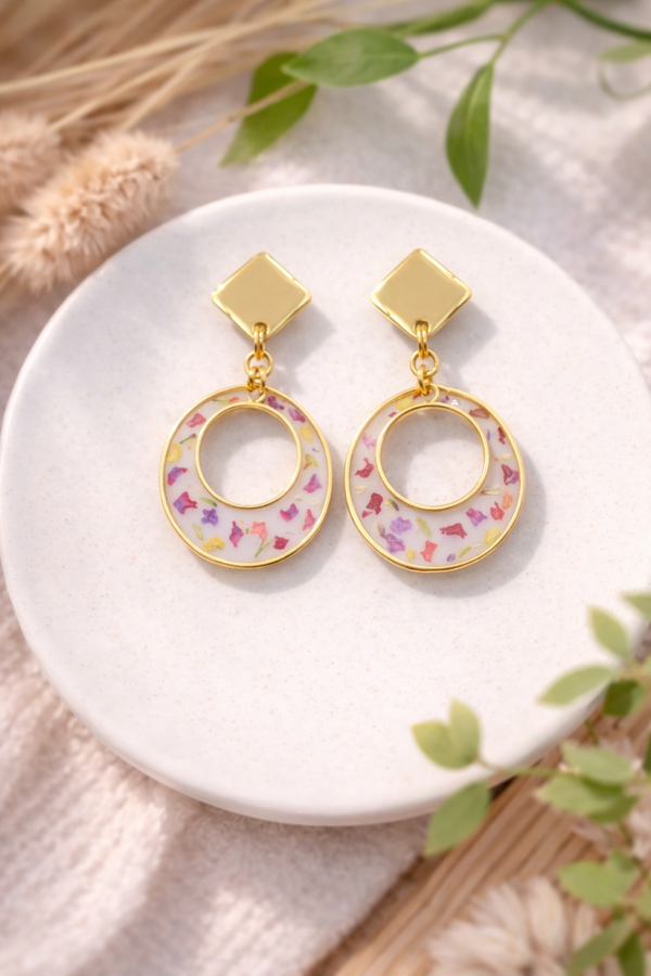 Boucle d'oreille  mini Créole Confettis