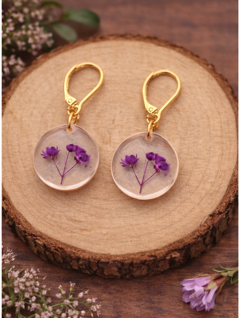 Boucle d'oreille Zoé violette