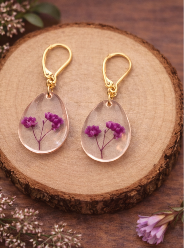 Boucle d'oreille Léa violette