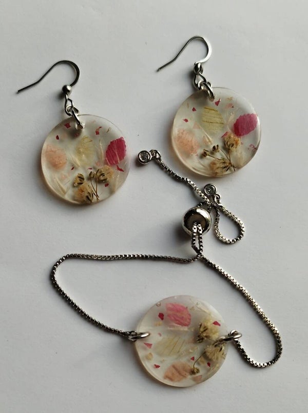 Boucle d'oreille et bracelet Alexandra