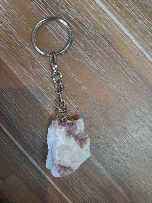 Roze toermalijn sleutelhanger 2
