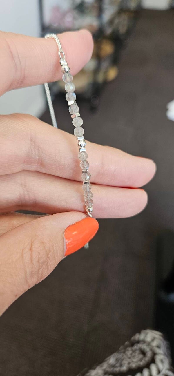 Verzilverde Labradoriet armbanden