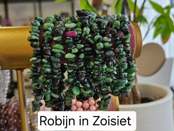 Robijn in Zoisiet splitarmbanden