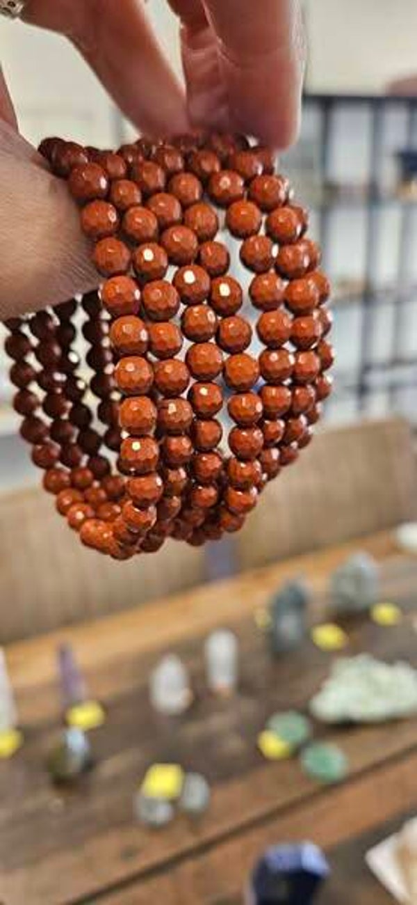 rode jaspis facet geslepen armband 6 mm