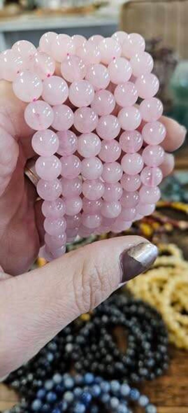 Rozekwarts armband 8 mm