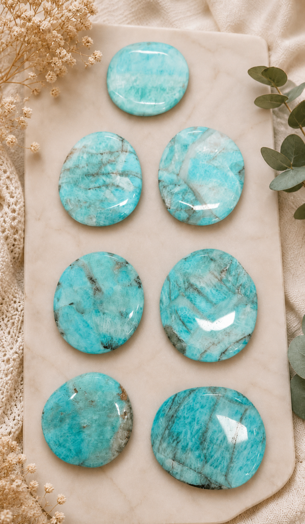 Amazoniet smooth stones
