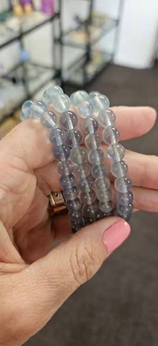 Blauwe Fluoriet armbanden 8 mm