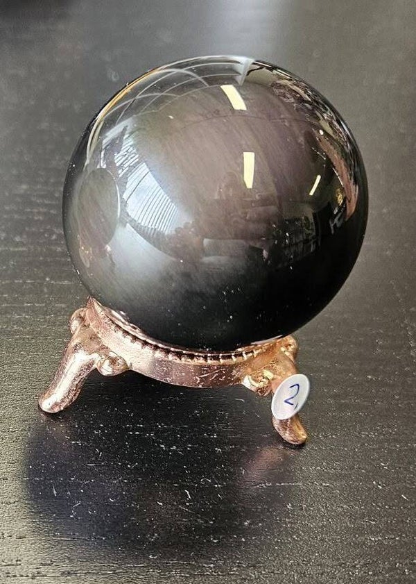 Regenboog Obsidiaan bol, zeer bijzonder