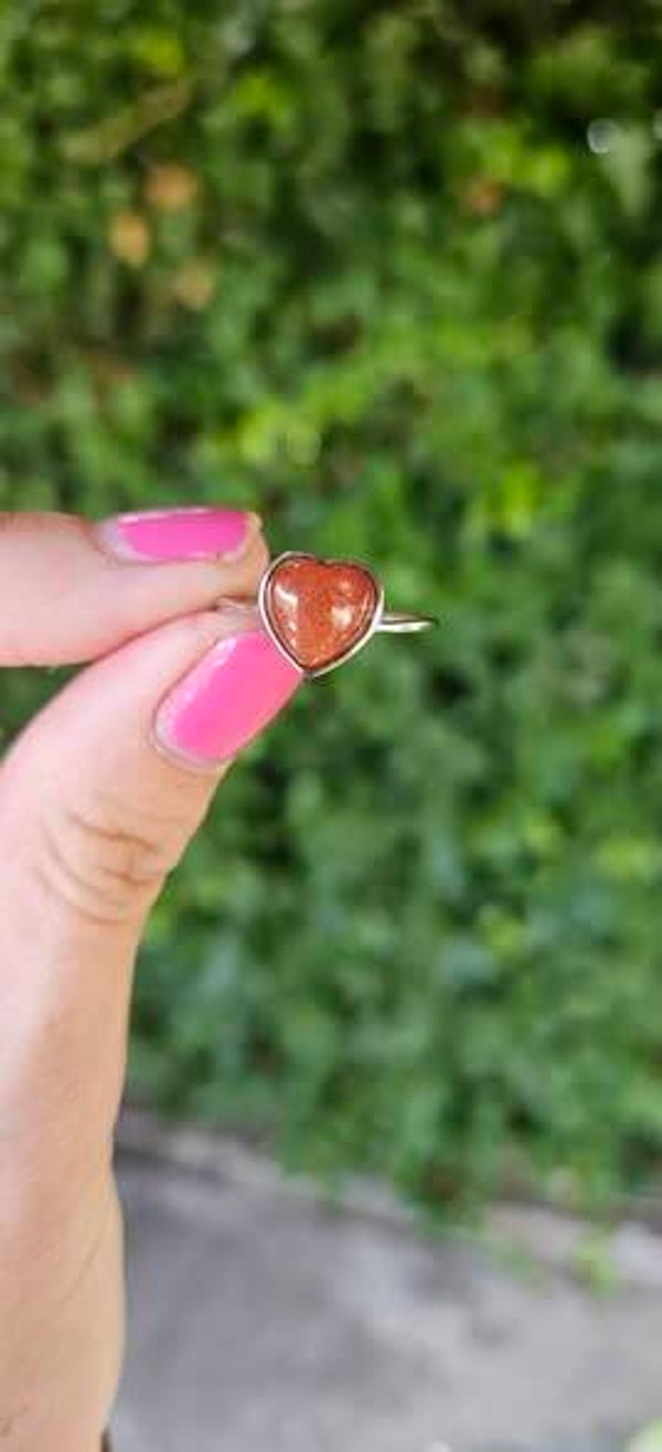 Zonnesteen ring S925 zilver , verstelbaar
