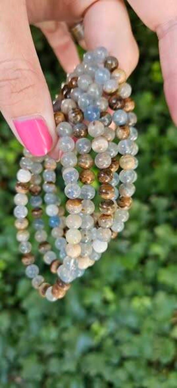 Lemurische Aquatine Calciet armbandjes 6 mm