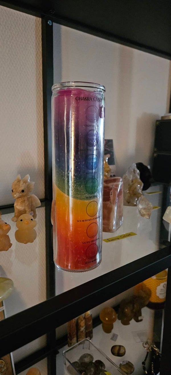 Chakra kaarsen met edelsteentjes