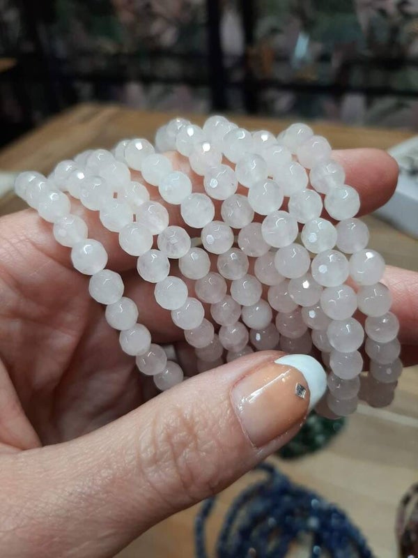 Rozekwarts armband 6 mm facet