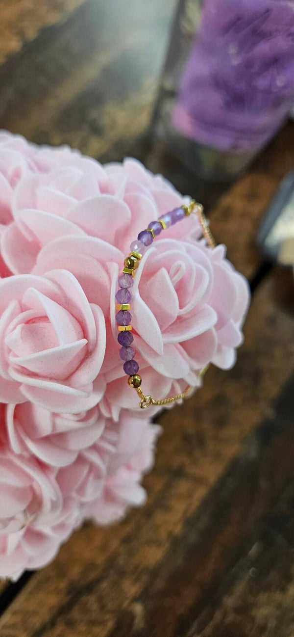 Goldplated Amethist armband