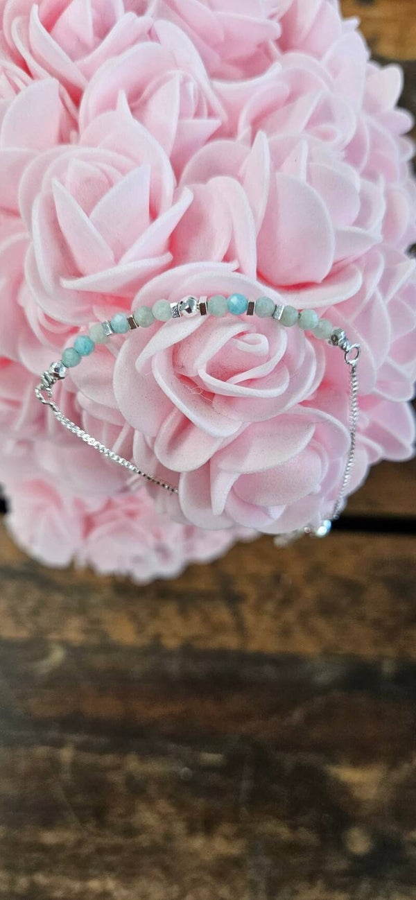 Verzilverde Amazoniet armbanden