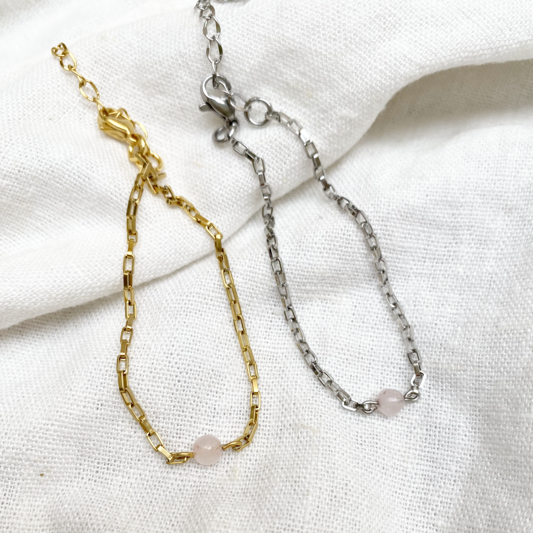 roze kwarts armband renza