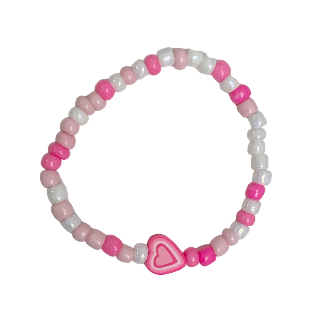 klei armbandje roze hartje