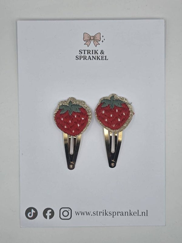 Haarspeld Aardbei/goud