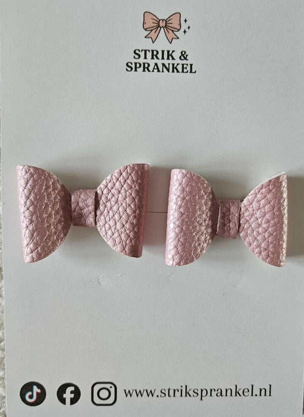 Haarspeldje strik zacht roze