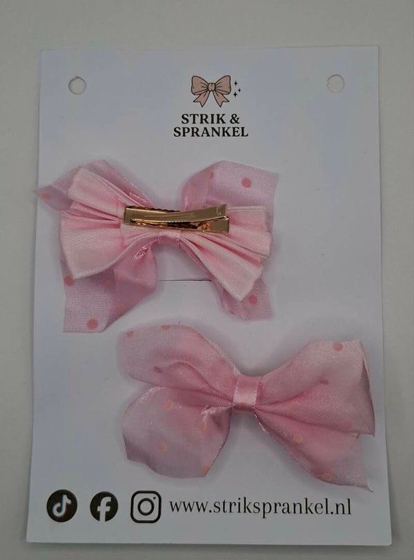 Alligator speldje Pink droomstrik