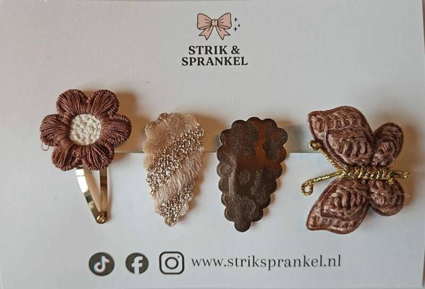 Setje haarspeldjes bruin