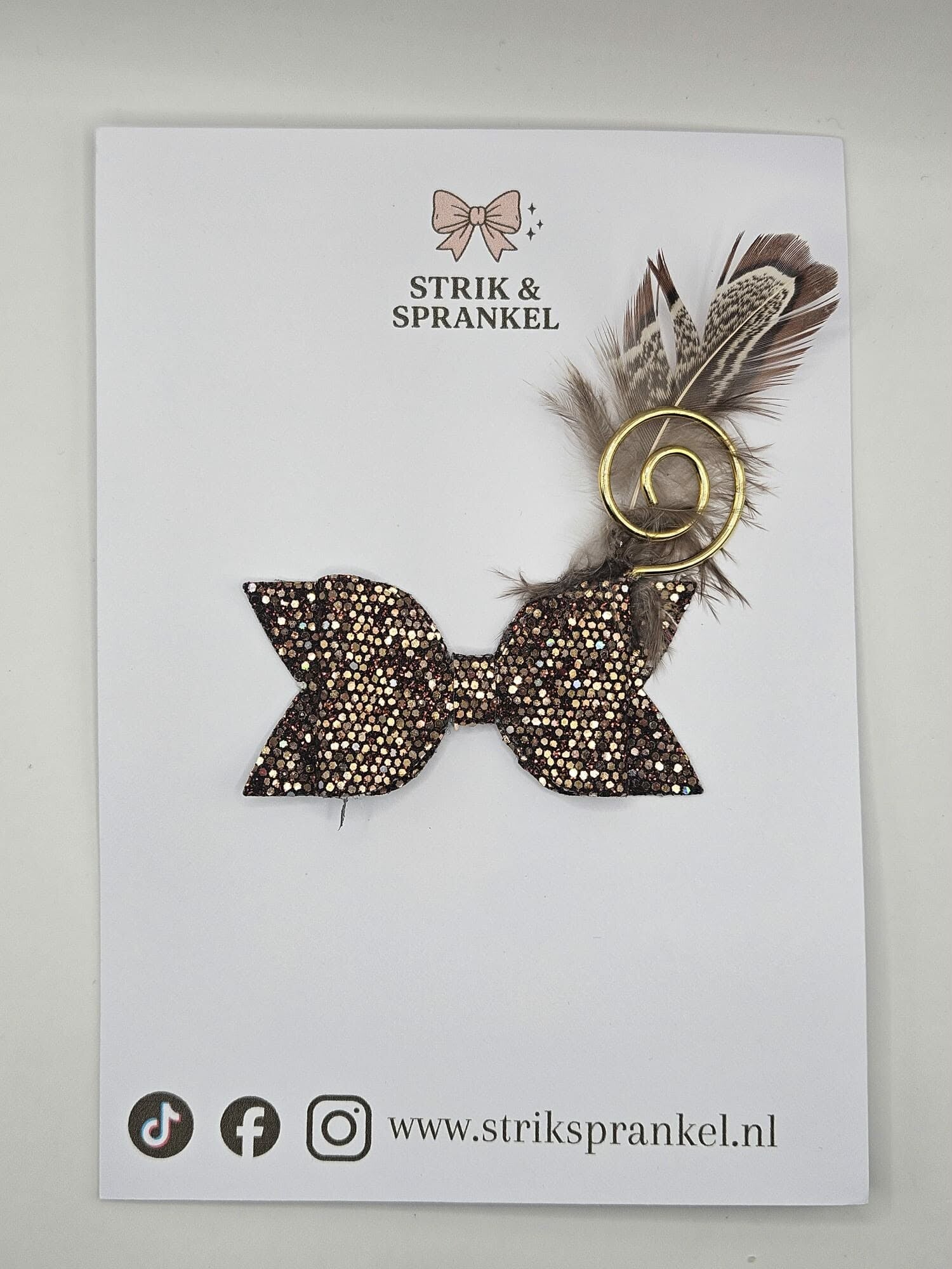 Sinterklaas strik bruin glitter