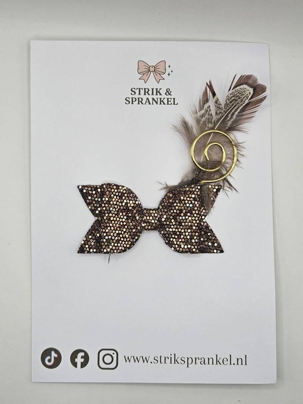 Sinterklaas strik bruin glitter