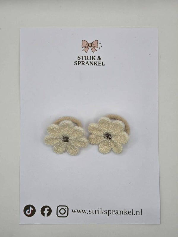 Haarelastiek Teddy wit