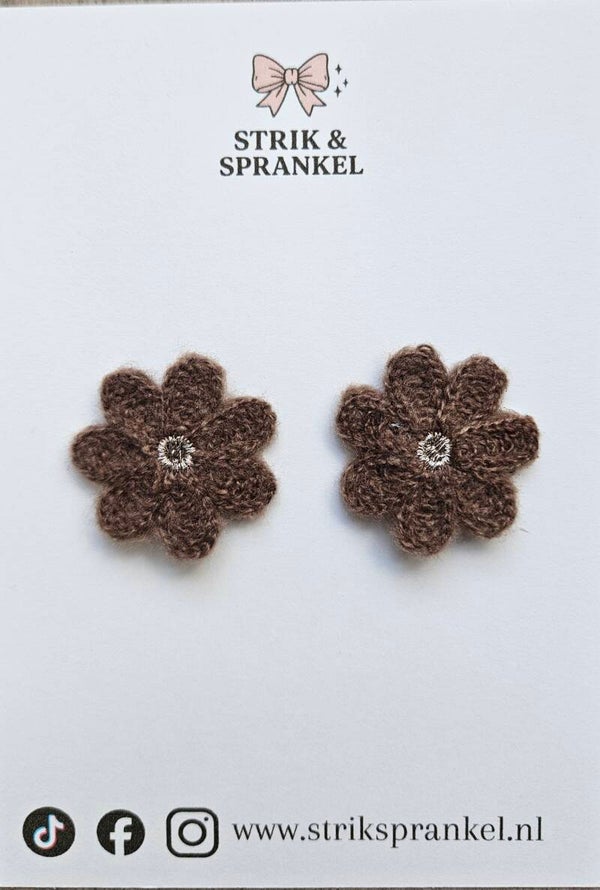 Antislip speldje bloem bruin