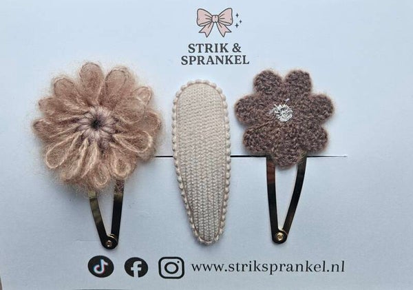 Setjehaarspeldjes beige/bruin