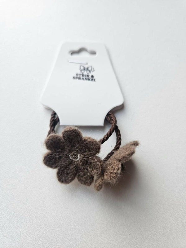 Haarelastiekjes bruin bloem teddy