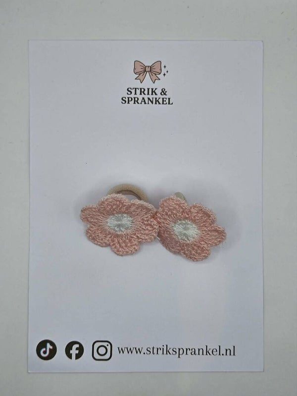Haarelastiekjes Pink flower